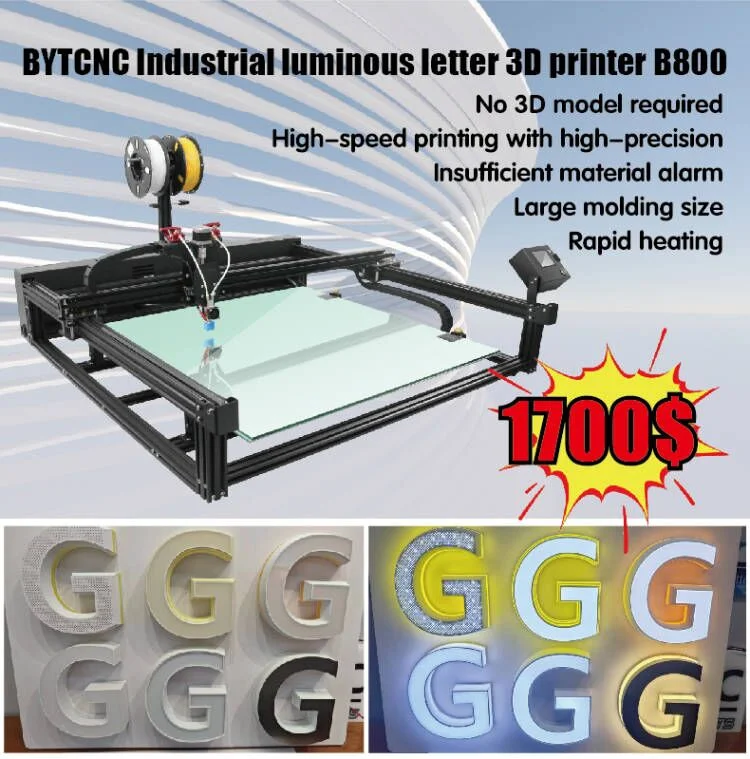 Bytcnc Industrial Sign Letter Printing Machine Fdm 3D Shop Brand Logo Printer