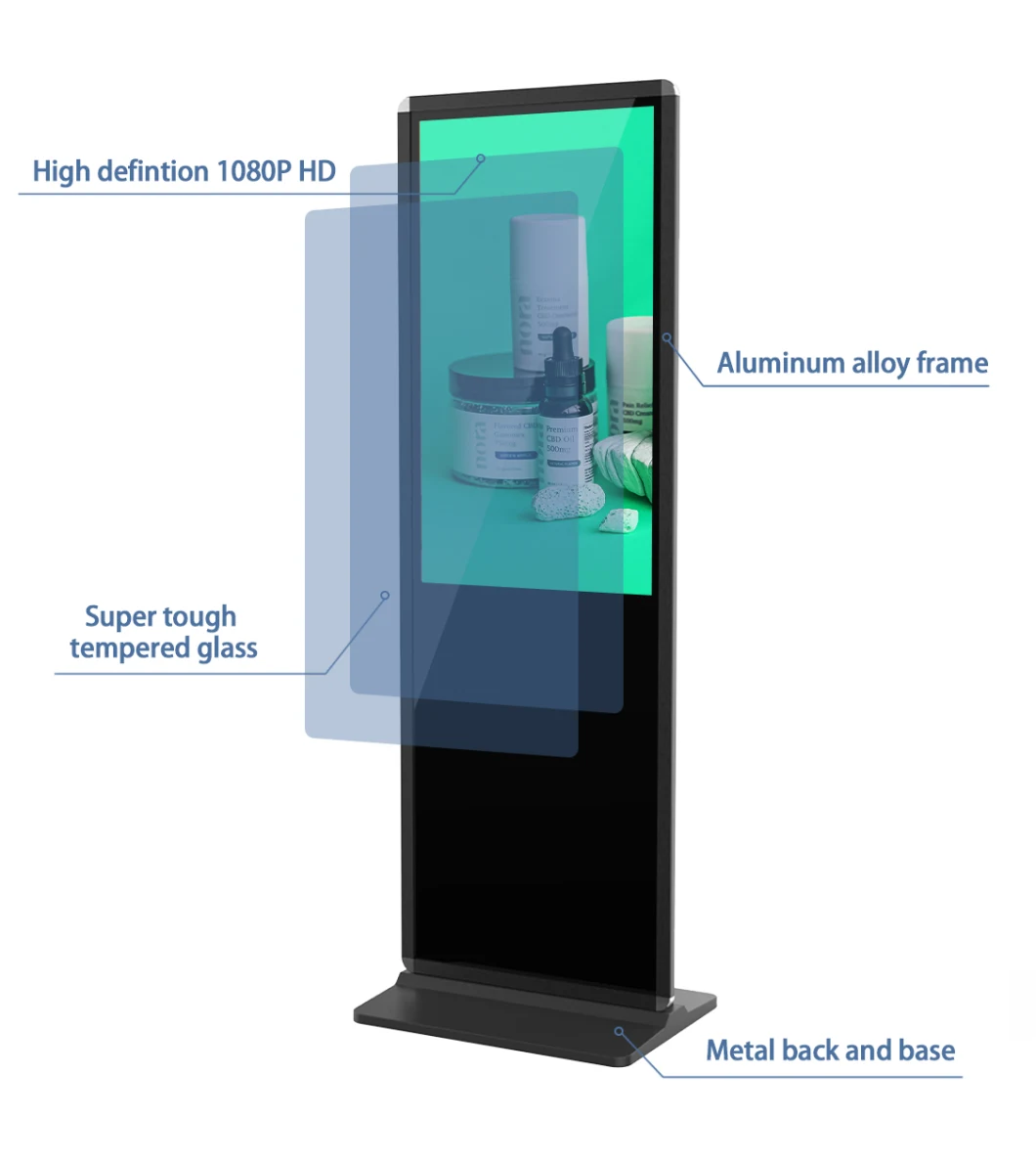 43 Inch Indoor Android Floor Stand Touch Screen Display Advertising LCD Display Digital Signage