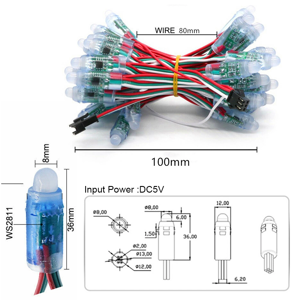 Outdoor Advertisement 12mm String RGB LED Pixel Lights Ws2811 Christmas Tree Decoration