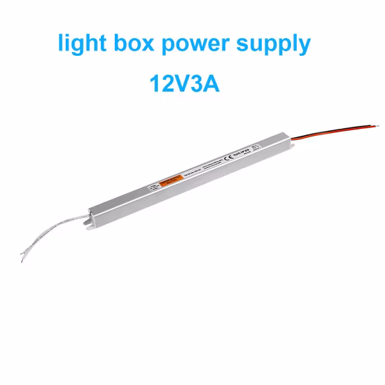 Fonte de alimentação para caixa de luz de fita fina ultrafina 12V 3A 36W para luzes de tira LED e caixa de luz de publicidade de filme macio UV